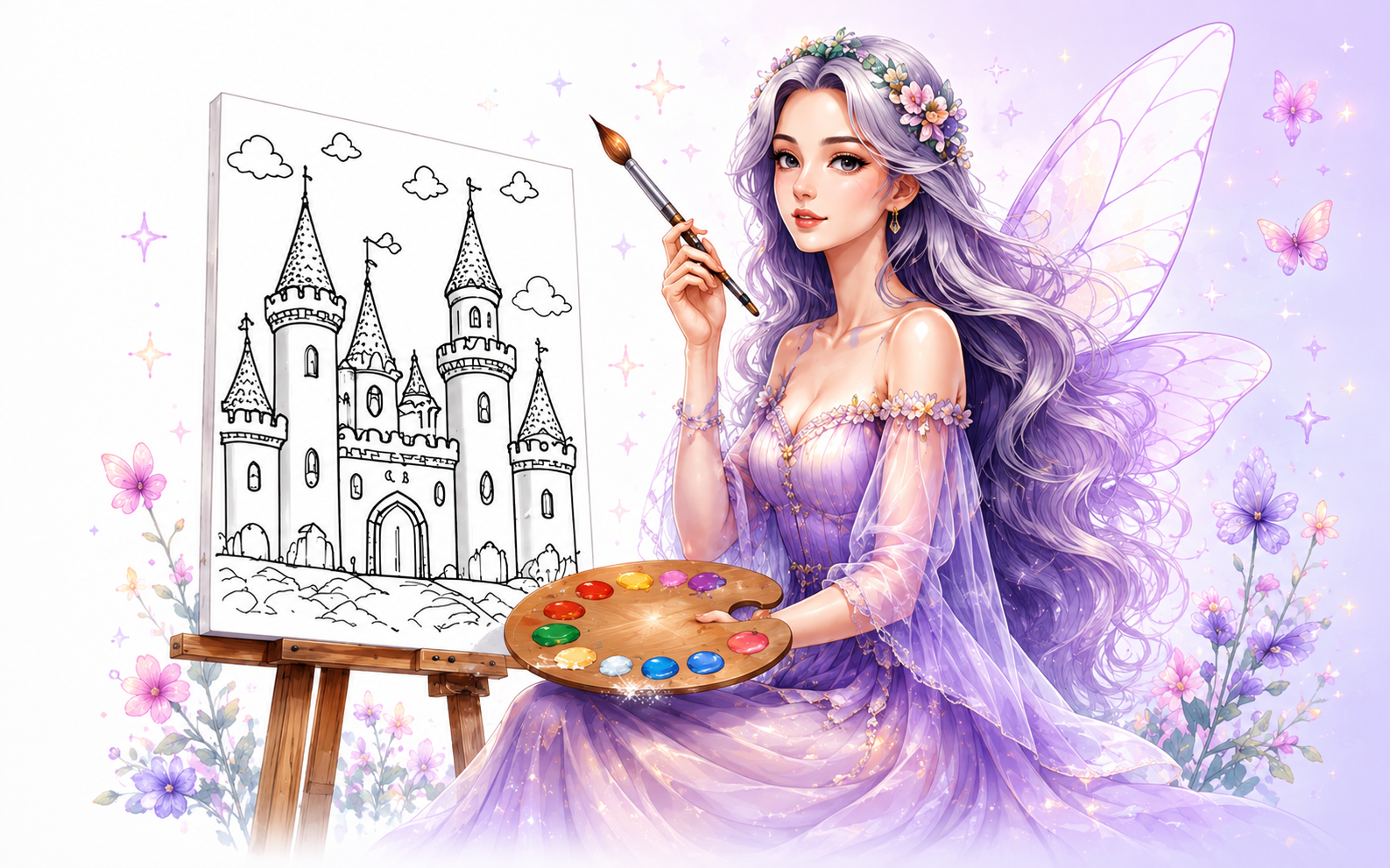 Fairy coloring online pages hero art