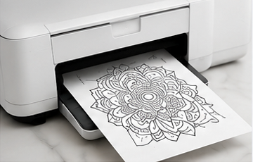 Sketching and refining a digital coloring page step by step